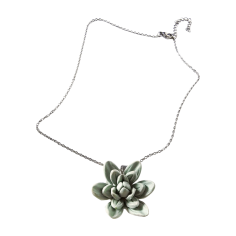 The Glam Bijoux handmade succulent clay necklace, botanical jewellery, nature-inspired wearable art.