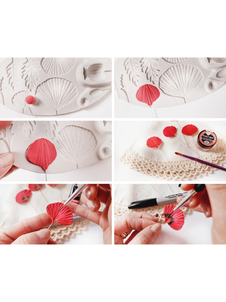 make a poppy necklace with hearty clay