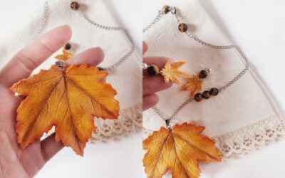 How to make a clay Maple leaf necklace and earrings
