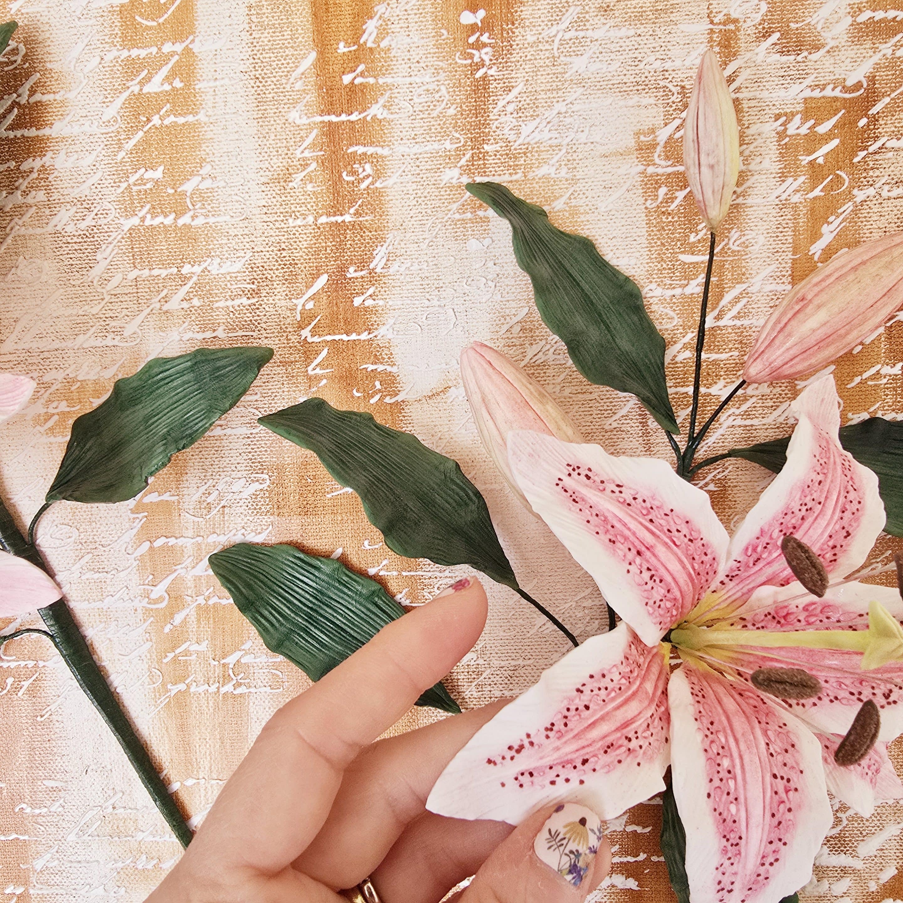 floral wall art, oriental lily